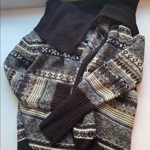 Fair isle drape sweater